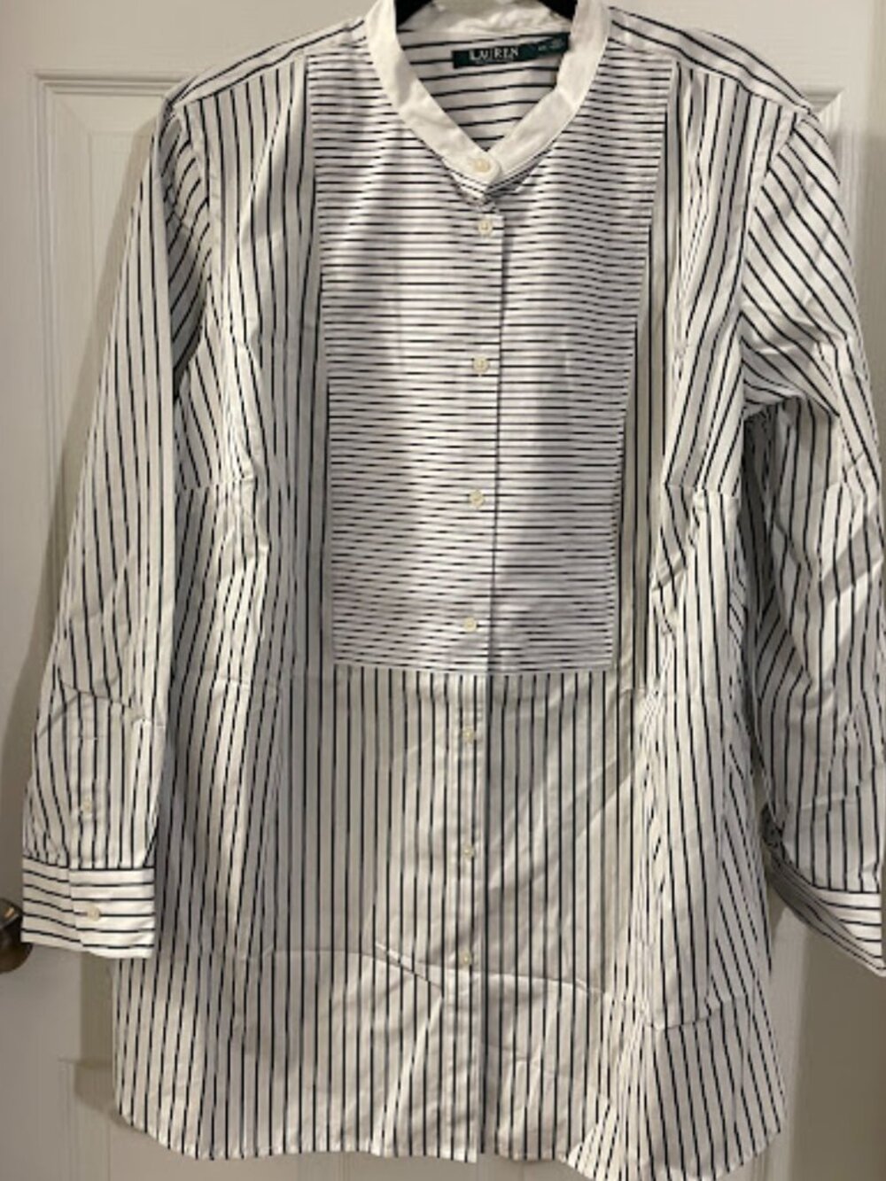 Lauren Ralph Lauren Bib Front Button Up Shirt